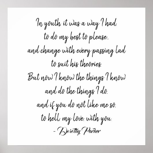 Dorothy Parker Quotation Poster (Vorne)