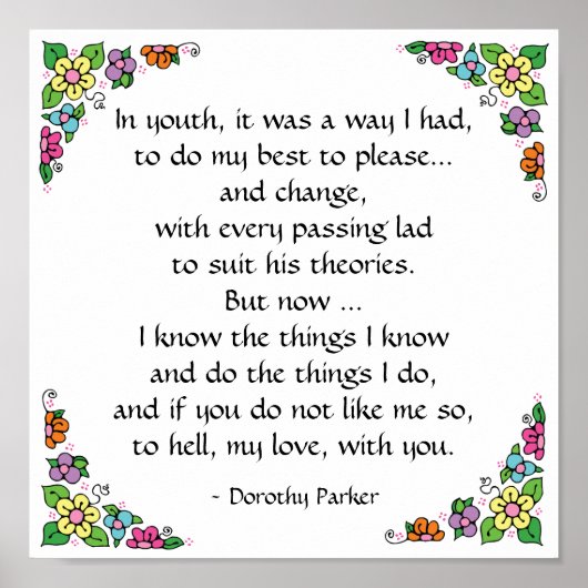 Dorothy Parker Quotation Poster von SRF (Vorne)