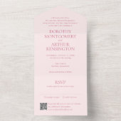 Dorothy Pink Elegant Wedding All In One Einladung (Innen Boden)