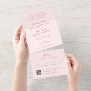 Dorothy Pink Elegant Wedding All In One Einladung