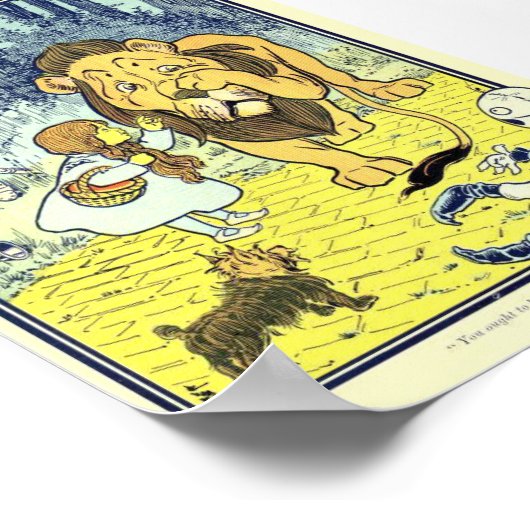Dorothy und das Löwenplakat (Zauberer von Oz) Poster (Ecke)