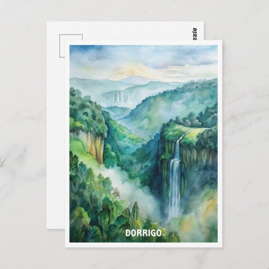 Dorrigo Nationalpark Wasserfarbenmalerei Postkarte (Vorne/Hinten)