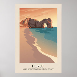 Dorset AONB Reiseplakat Poster