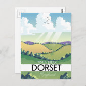 Dorset England Reiseplakat Postkarte (Vorne/Hinten)