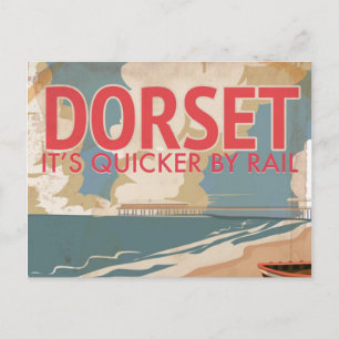 Dorset, England Vintage-Dampflokomotive-Reiseposte Postkarte