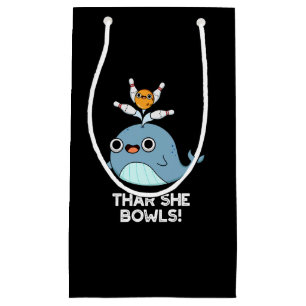 Dort Bowlt Sie Lustiger Wal Bowling Pun Dark BG Kleine Geschenktüte