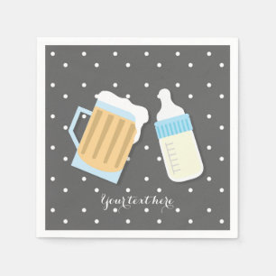 Dort Braut Sich Ein Baby Brauerei Bier Tassen Grau Serviette