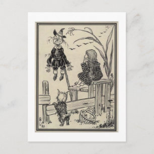 Dorthy, Scarecrow und Toto Postkarte