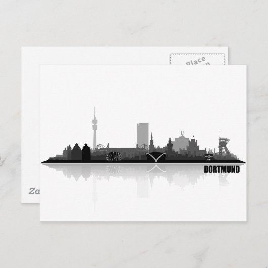 Dortmund City Skyline Postkarte (Vorne/Hinten)
