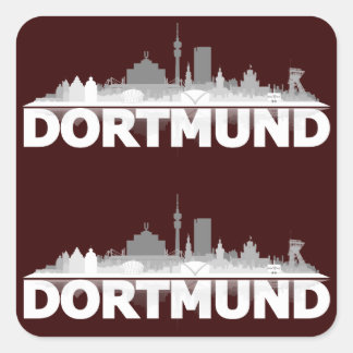 Dortmund City Skyline Quadratischer Aufkleber