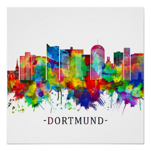 Dortmund Deutschland Skyline Poster (Vorderseite)