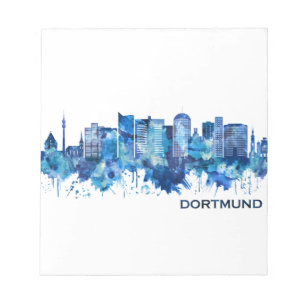 Dortmund Germany Skyline Blue Notizblock