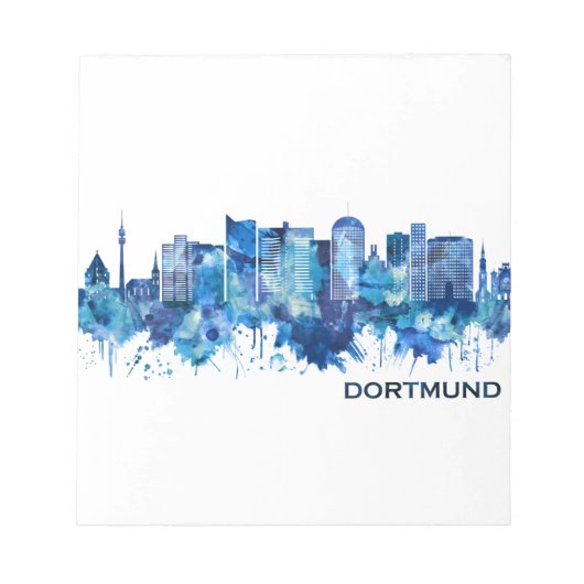 Dortmund Germany Skyline Blue Notizblock (Vorderseite)
