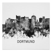 Dortmund Germany Skyline BW Poster (Vorderseite)