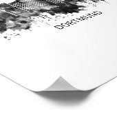 Dortmund Germany Skyline BW Poster (Ecke)