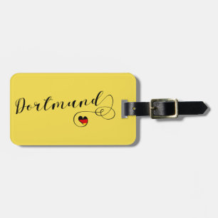 Dortmund Heart Luggage Tag Template, Deutschland Gepäckanhänger