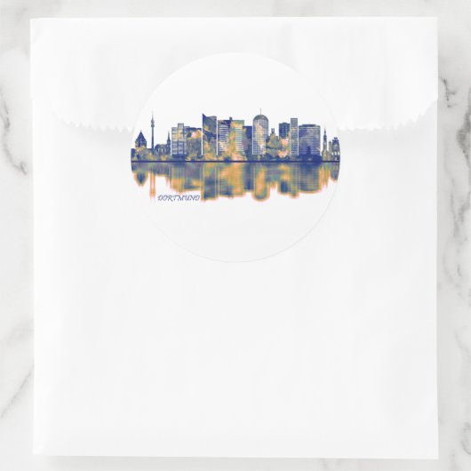 Dortmund Skyline Runder Aufkleber (Tasche)