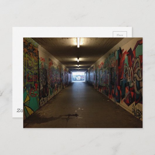 Dortmund U-Bahn Grafitti am Bahnhof Postkarte (Vorne/Hinten)