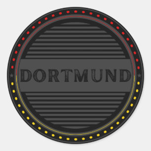 Dortmunder City Pride Emblem – Deutsche Identität Runder Aufkleber