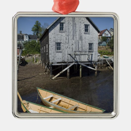 Dory builder,Lunenburg, Nova Scotia, Kanada Silbernes Ornament (Vorne)