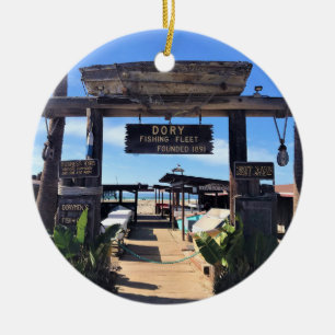 Dory Fishing Fleet, Newport Beach, Kalifornien Keramik Ornament