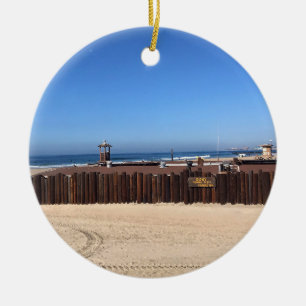 Dory Fishing Fleet, Newport Beach, Kalifornien Keramik Ornament