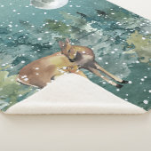 Dos and Fawn Deer in Forest Full Moon Snowfall Sherpadecke (3/4)