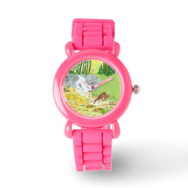 Dos and Fawn Pink Silicon Kids Watch Armbanduhr