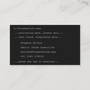 DOS-Art-Neuheits-Visitenkarte Visitenkarte