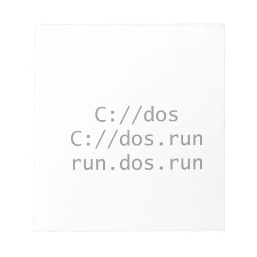 DOS, lustiger Geeky Notizblock (Vorderseite)