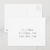 DOS, lustiger Geeky Postkarte (Vorne/Hinten)