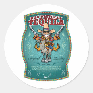 Dos Pistoles Tequila Runder Aufkleber