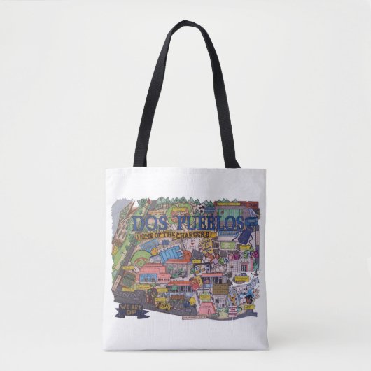 Dos Pueblos Karte Tote Beutel Tasche (Vorderseite)