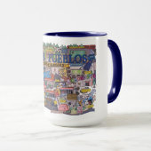 Dos Pueblos Map Kaffeemaschine Tasse (VorderseiteRechts)