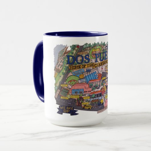 Dos Pueblos Map Kaffeemaschine Tasse (Vorderseite Links)