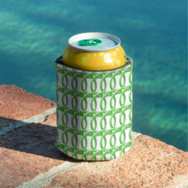 Dose/Flasche Cooler - Wicker Look Grüne Ringe Dosenkühler