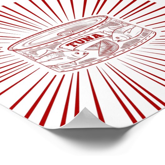 Dose für Thunfisch Vintag Poster (Ecke)