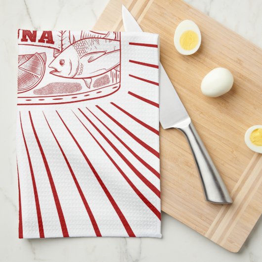 Dose Thunfisch Geschirrtuch (Viertel Falte)