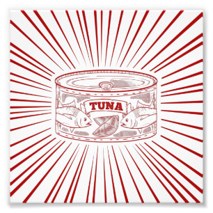 Dose Thunfisch im Vintage-Design Fotodruck