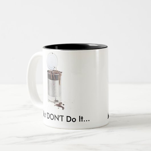 Dose Würmer Zweifarbige Tasse (Vorderseite Links)