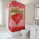Dosen des Herzduschvorhangs Duschvorhang (Beispiel)