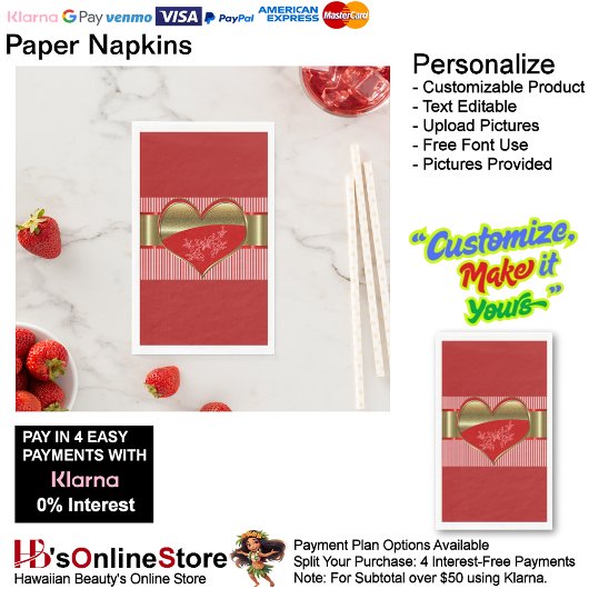Dosen für Hearts Paper Napkins Handtuch Serviette