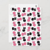 Dosen Hunde schwarz und rosa Postkarte (Vorne/Hinten)