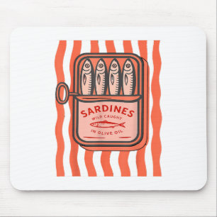 Dosen Sardine Sommer Fisch Retro Graphic for Men W Mousepad