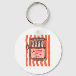 Dosen Sardine Sommer Fisch Retro Graphic for Men W Schlüsselanhänger