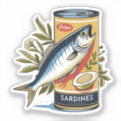 Dosen-Sardinen Aufkleber (Vorderseite)
