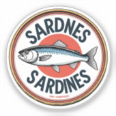 Dosen-Sardinen Aufkleber (Vorderseite)