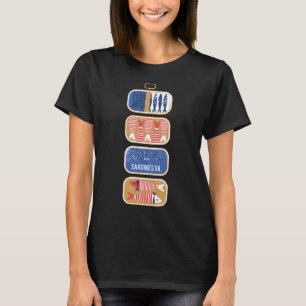Dosen-Sardinen im Vintage-Stil // weißer Hintergru T-Shirt