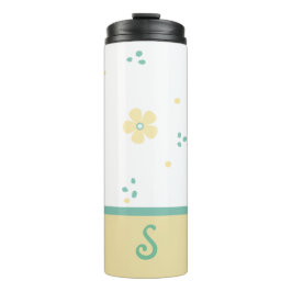 Dosen und Blume Mit Monogramm Thermosbecher