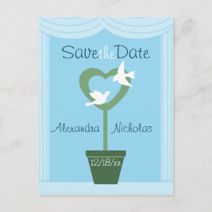 Dosen und Herztopiar Save the Date Postkarte